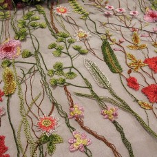 Ткань Сетка с вышивкой (цветы)